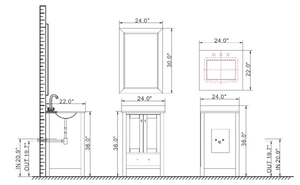 Brayden Studio® Pichardo 24'' Single Bathroom Vanity with Marble Top | Wayfair